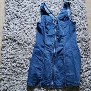 🦋🎁Denim zip up tank dress